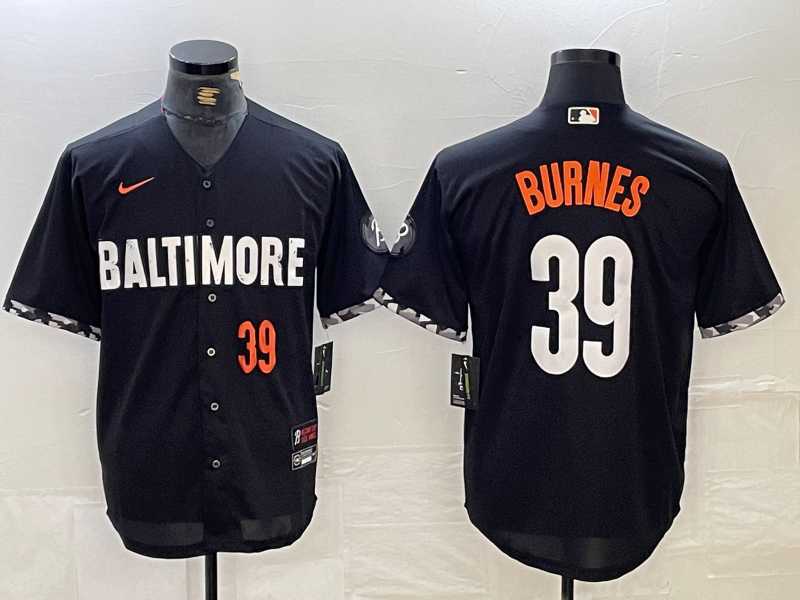 Men%27s Baltimore Orioles #39 Corbin Burnes Number Black 2023 City Connect Cool Base Stitched Jersey->cincinnati reds->MLB Jersey